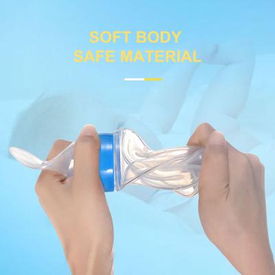 125ml Feeding Bottle with Cover Fresh-keeping Food Grade Material Baby Food Dispensing Spoon for Newborn