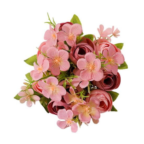 Simulated Rose Realistic Decoration Faux Silk Flower Practical Camellia Buds Nice-looking Fake Flower Bouquet Living Room Supply