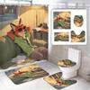 4pcs Official Disney Zootopia Bathroom Collection: Waterproof Shower Curtain with All Characters, 4-Piece Set