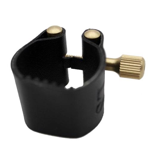 Andoer Ligature Compact Ligature with Zipper, Synthetic Leather Mouthpiece, Rubber, for Alto Saxophone