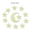 Fashionable 12Pcs Stars Moon Glow In Dark Fluorescent Decal Wall Stickers Home Decoration