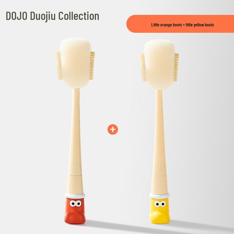Five-in-One Long Handle Brush Set: Multi-functional for Small Boots, Insulated Cups, Baby Bottles, and Cleaning Sponges.