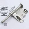 1pc Door Bolt Heavy-duty Sliding Door Bolt Lock For Wooden Doors Cabinets Outdoor Garden Sheds Hardware Accessories