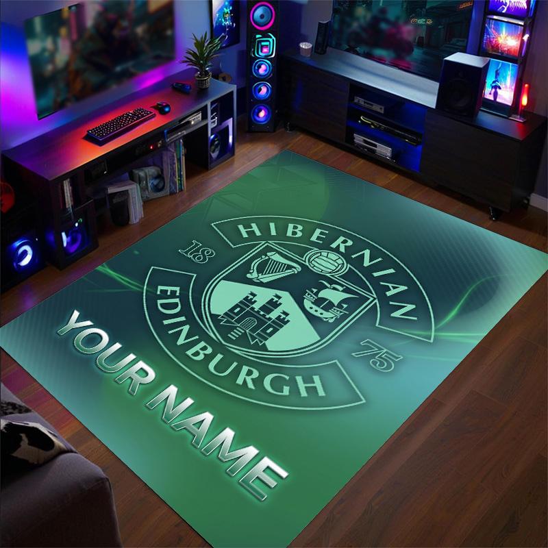 Crystal Velvet Rug Hibernian FC Print Custom Name Text Floor Mat Home Decor