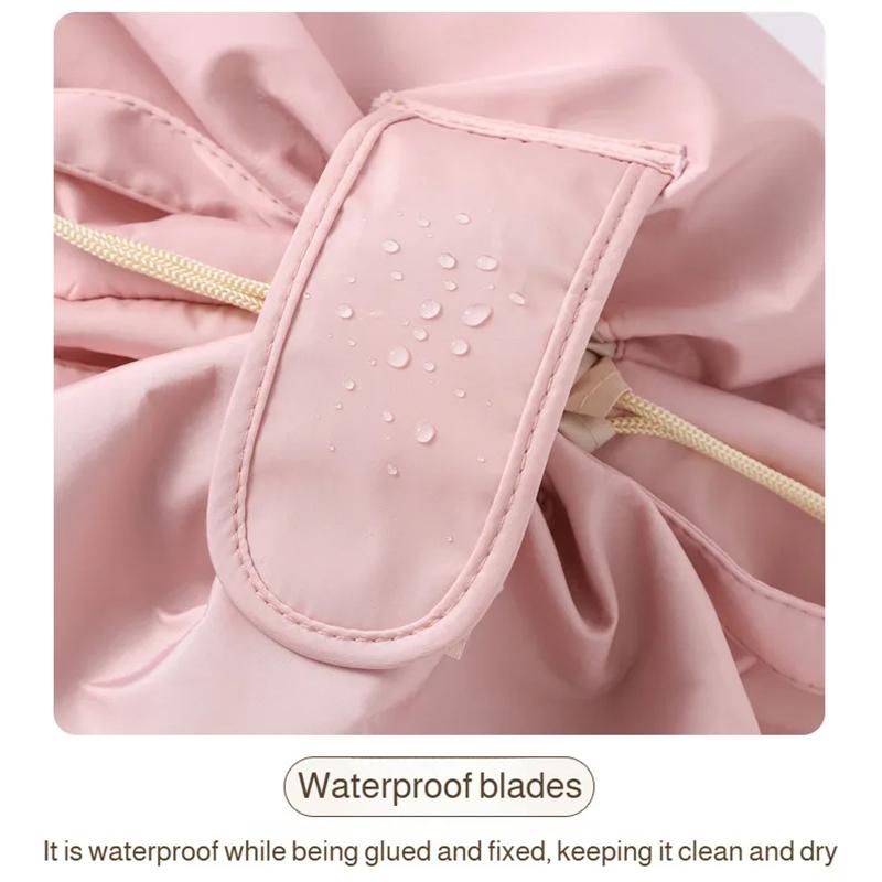 1PC Drawstring Waterproof Bucket Large Capacity Cosmetic Fashionable Makeup Fashionable Bag Portable Organizer High-End 30x17cm