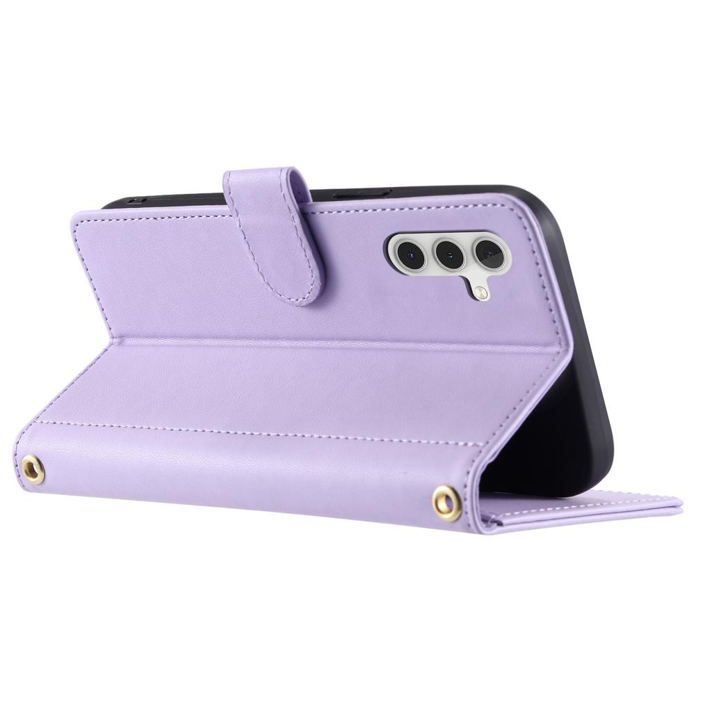 For Samsung Galaxy A55 5G Case Wallet PU Leather Phone Cover with Crossbody Strap