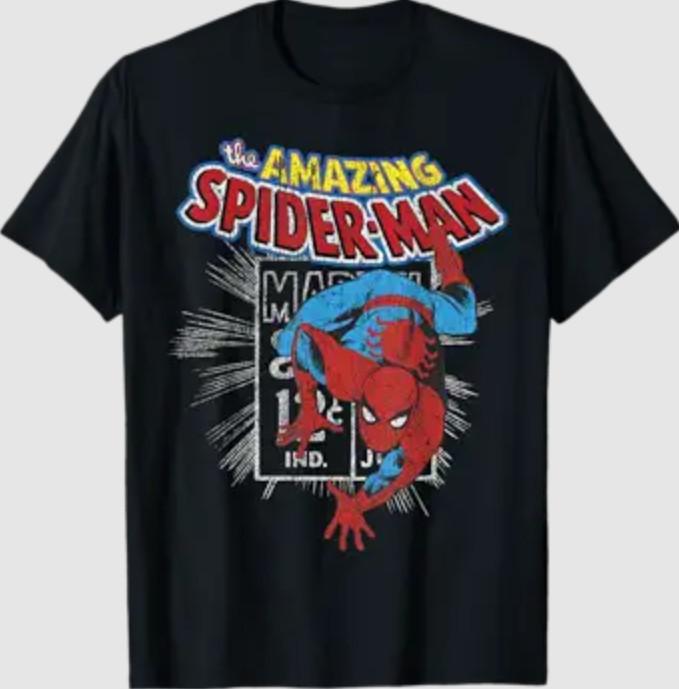 Marvel The Amazing Spider-Man Vintage Comic Poster Graphic Tees T Shirts