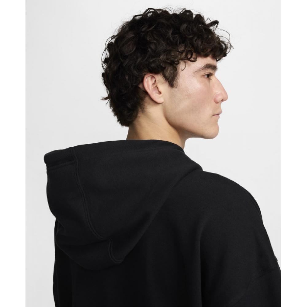 Nike Club Fleece Oversized French Terry Pullover Hoodie M   Schwarz Weiß  Hj1817 010