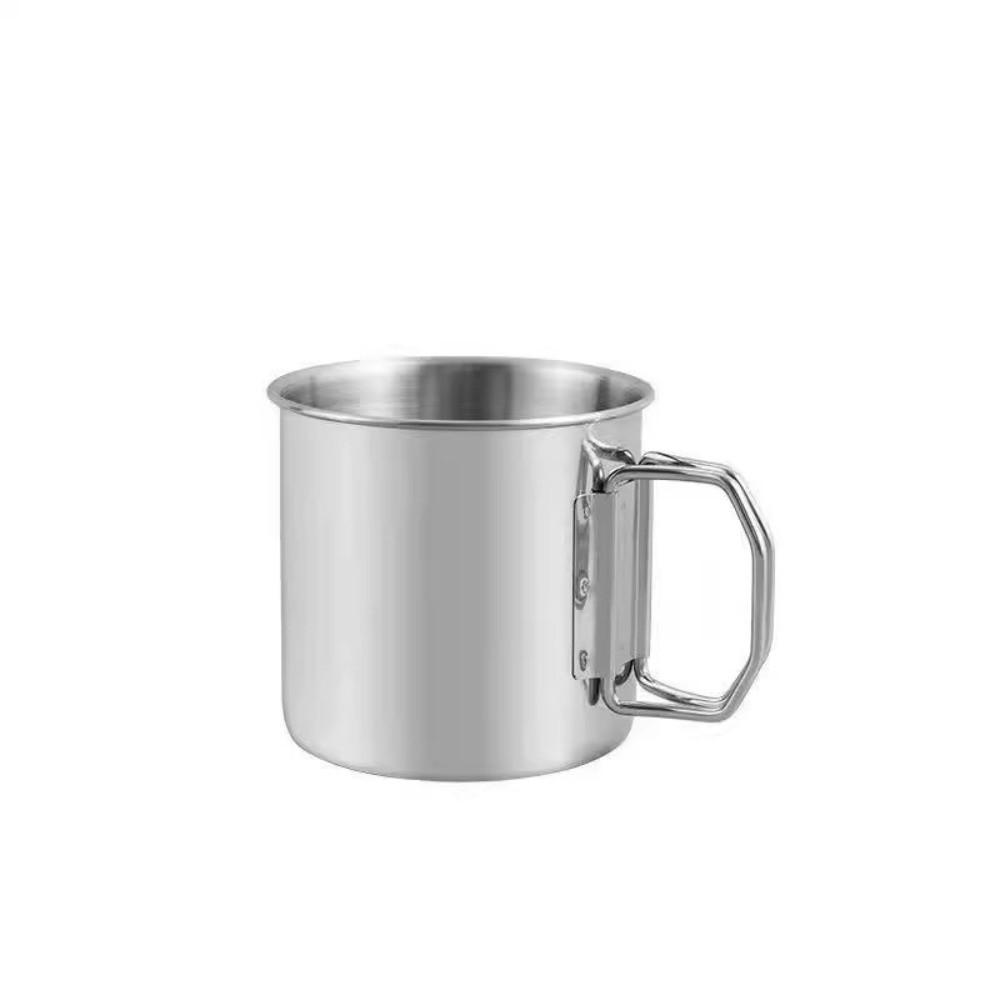 250-700ml Camping Cup Foldable Handle Stainless Steel Mug New Water Mug For Camping Travel