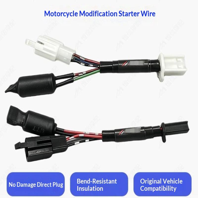 Motorcycle Modified Start Wiring Harness Plug High Quality Durable for Motorbike Custom Upgrade Replacement Repair