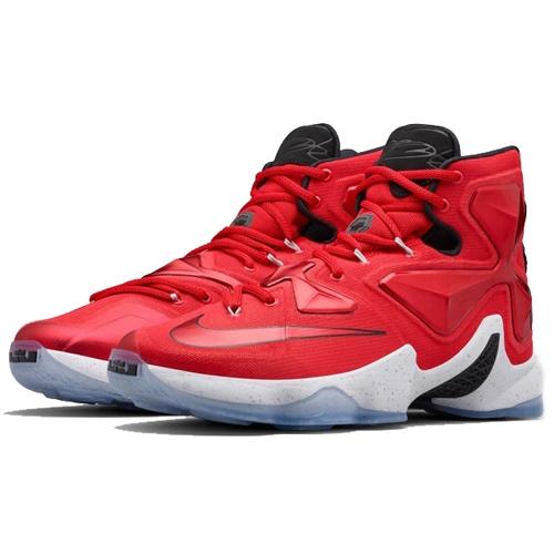 Nike Lebron 13 On Court Lace Up Non slip Lightweight High top Basketball Shoes Men's Away Red 807220-600