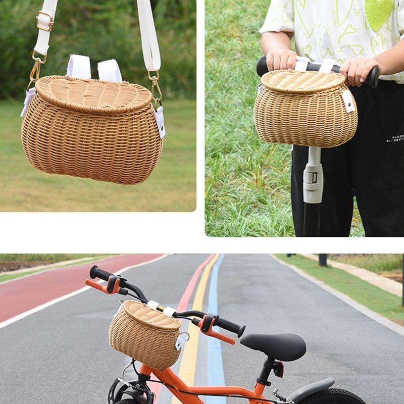 Kids Bikes Basket Plastic Wovens Bikes Basket Childrens Bicycles Handlebars Basket