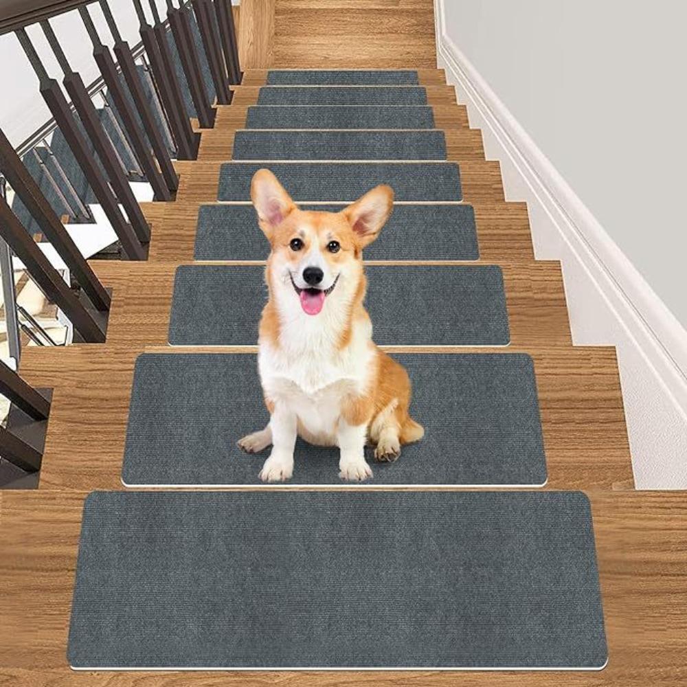 New 76X20cm Staircase Mat Self-adhesive Safety Stair Tread Carpet Mat Soft Stripe Non-Slip Protection Cover Pads Home Decor