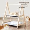 Solid Wood Hammock Bed for Small Pets - Elevated, Removable, and Washable. Perfect for Dogs, Cats, and Rabbits. Suitable for all Seasons.