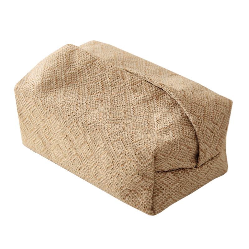 Japanese-Style Jute Tissue Case Napkin Holder for Living Room Table Tissue Boxes Container Home Car Papers Dispenser Holder