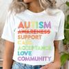 Autism Acceptance and The Neurodiversity Graphic Print Tshirt Short Sleeve ONeck Casual Top for Summer Spring Womens Clothing