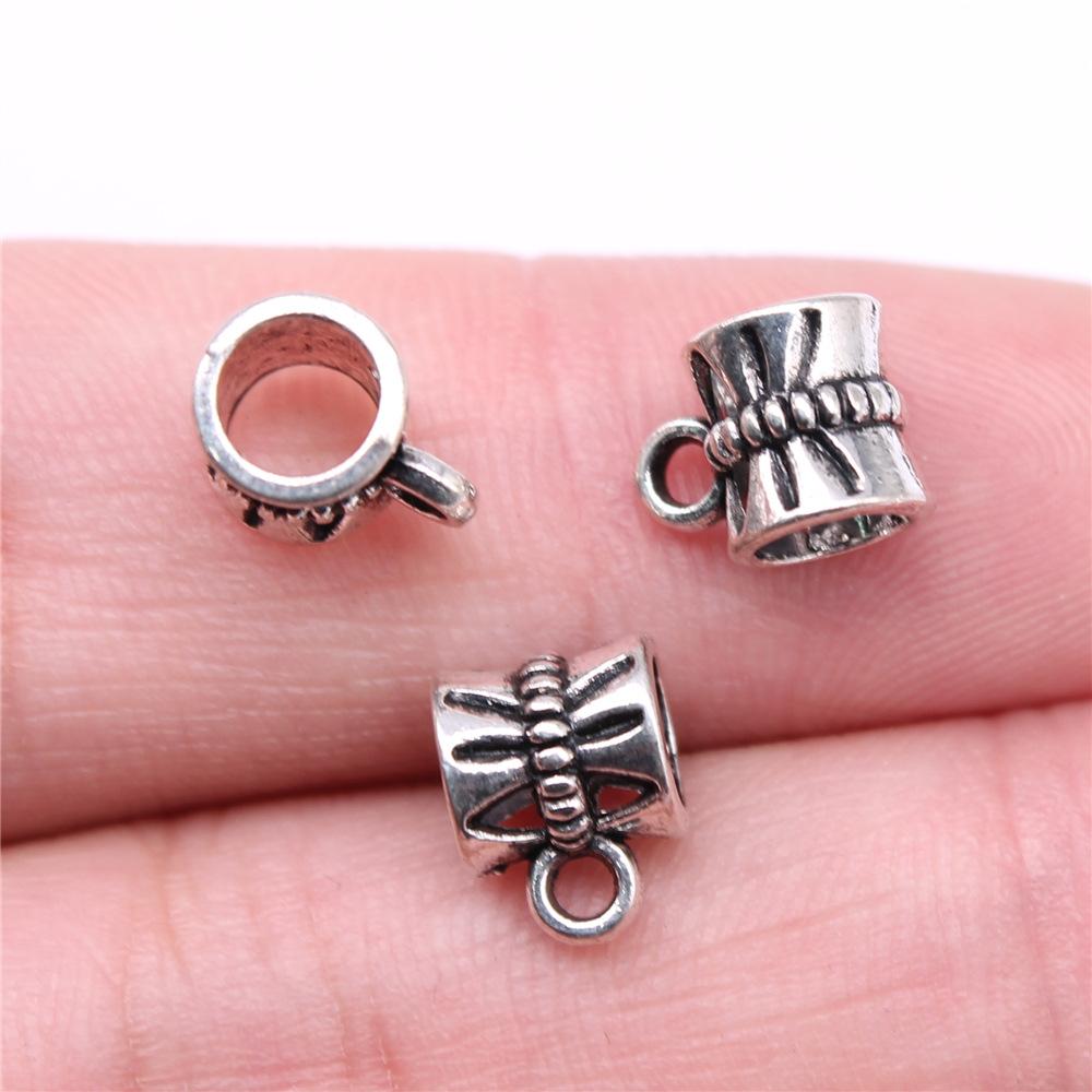 20pcs Bails Beads Connector Charms Jewelry Findings DIY Bails Beads Charms Connector Wholesale Antique Silver Color