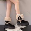 Thick Bottom Snow Boot Women 2025 Winter Padded Warm Cotton Shoes Casual Suede Heightened Fashion Fur Mid-calf Boots for Women