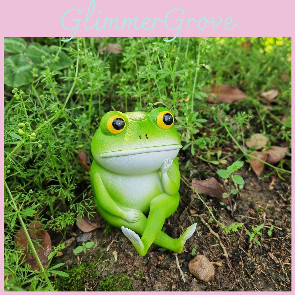 פסל צפרדע יפהפה עשוי שרף, אידיאלי לקישוט גינה ושולחן