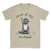 First of All I'm A Delight Cotton T Shirt for Mens Beach Basic T-Shirts O-Neck Hip Hop Tee Shirt Oversized Pattern Clothing