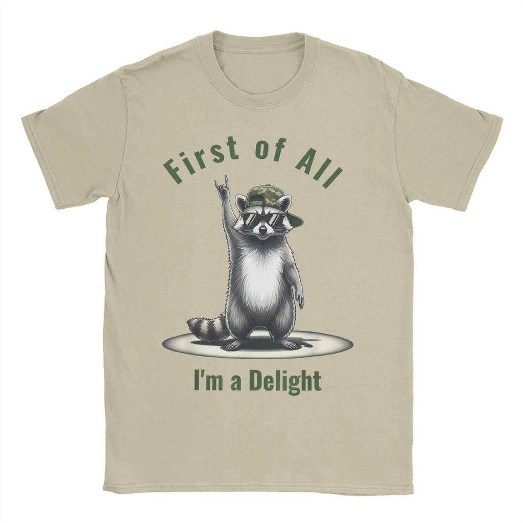 First of All I'm A Delight Cotton T Shirt for Mens Beach Basic T-Shirts O-Neck Hip Hop Tee Shirt Oversized Pattern Clothing