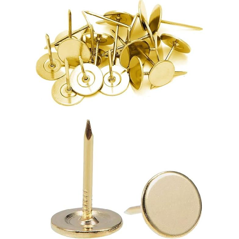 Silver Heavy Duty Thumb Tacks, Extra Long Push P for Upholstery, Carpets, and Wood Surfaces, 100Pcs