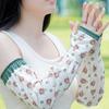 Sun Protection Ice Silk Sleeve Fingerless Summer Arm Cover Sunscreen Long Arm Sleeves  Driving