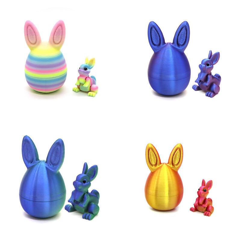 Easter Bunny Ornament 3D Printed Ornament Cute Rabbit Eggs 3d Printing Easter Eggs Desk Accessories Easter Day Party Gift