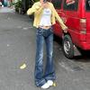 Small Retro Low-rise Slightly Pulled Jeans Women's Autumn New Blue Spice Girl Slimming Design Flared Trousers