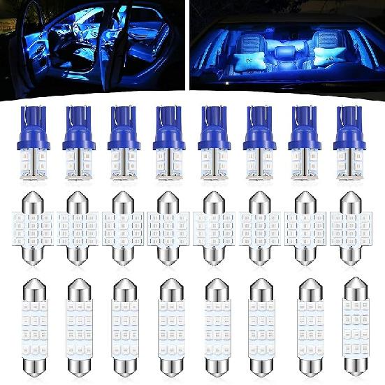 Pack-24 Car LED Bulb Kit Set, T10 31 mm 42 mm Interior Car Lights Bulbs Dome Light, Festoon Bulbs LED Replacement Bulbs for Car Dome Map Door