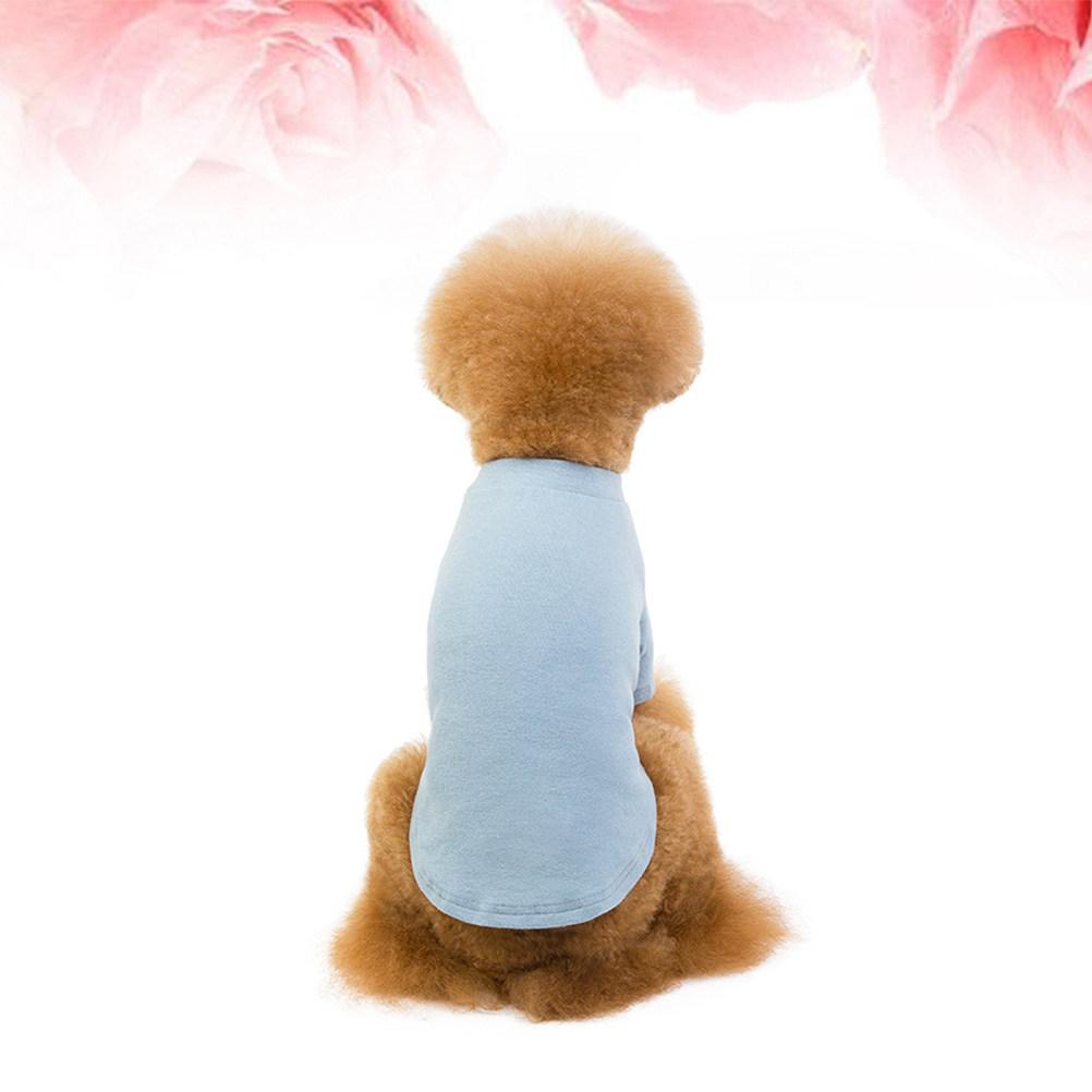 Pet Solid Color Dog Shirt Cotton Clothes Blue Grey Size Comfortable Dog Cotton Shirt Casual Outdoor Pajamas Pet Costume