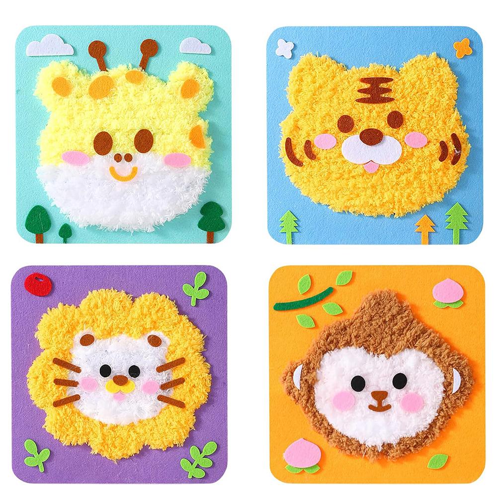 DIY Embroidery Doll Set, 2025 New Hot Cartoon Animal Sewing Craft Kit, Handwork Cartoon Animal Embroidery Kit, Embroidery Doll Craft Kit for Kids