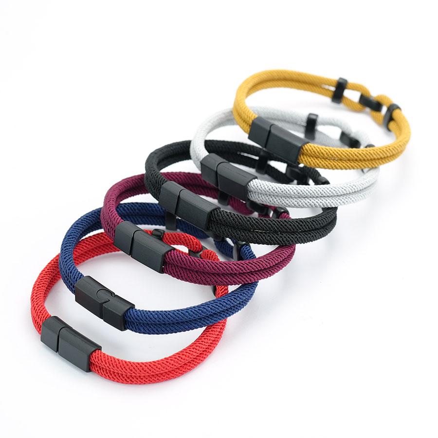 Handmade Mens Fashion Rope Bracelet A Grade 4mm Milan String With Magnetic Clasp 6 Colors Wrap Braided Cord Chain Braslet Homme