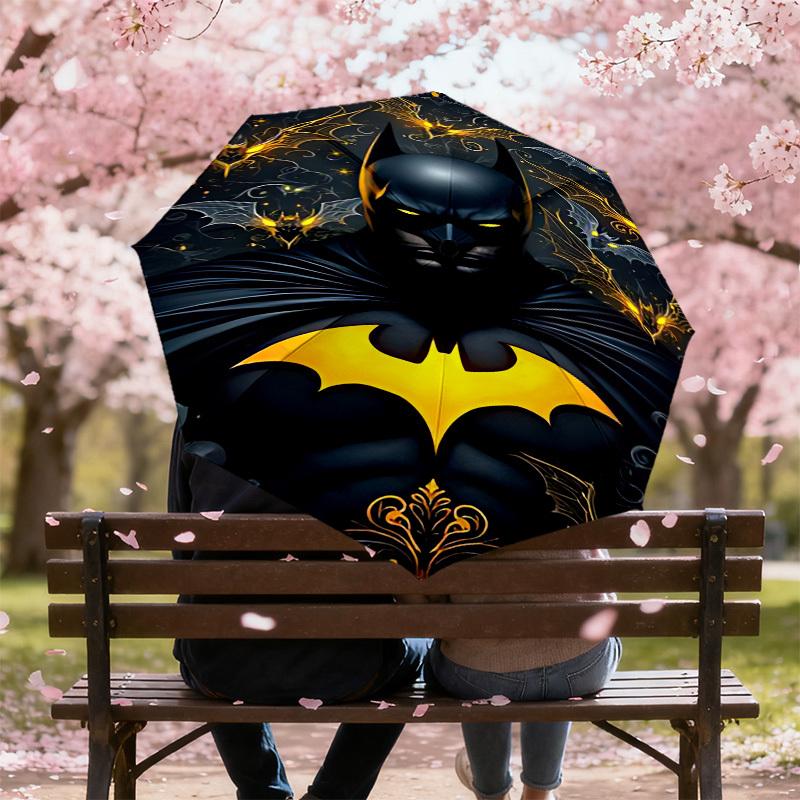 1PC Warner Batman Bat Automatic Open/Close Umbrella with Windproof, 58-Rib Sturdy Canopy, Durable Ribs1275A