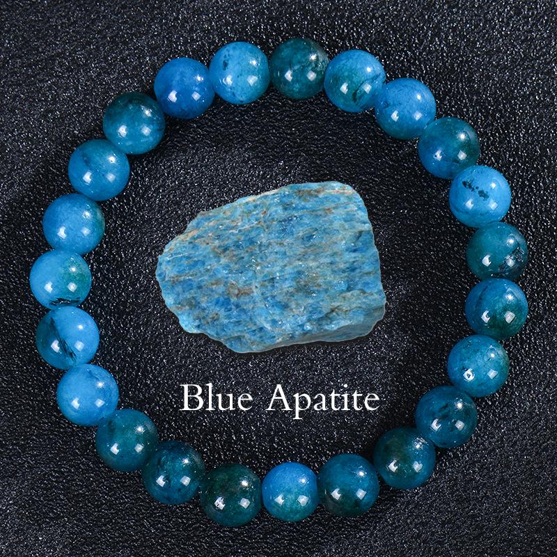 Apatite Sunstone Elastic Bracelet - Natural Agate Crystal Beads