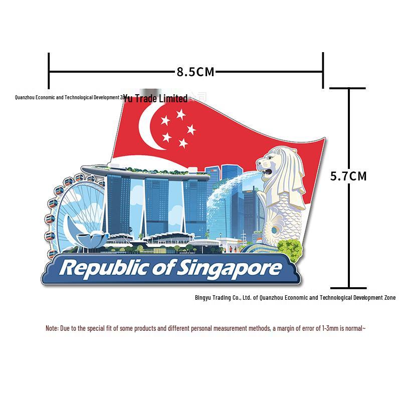 Southeast Asia Souvenir Magnets: Thailand, Malaysia, Cambodia, Singapore, Indonesia, Vietnam Magnetic Stickers.