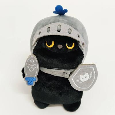 Detachable Cute Cat Plush Toy Cartoon Silly Soft Black Cat Stuff Toy Accompanying Doll Gift