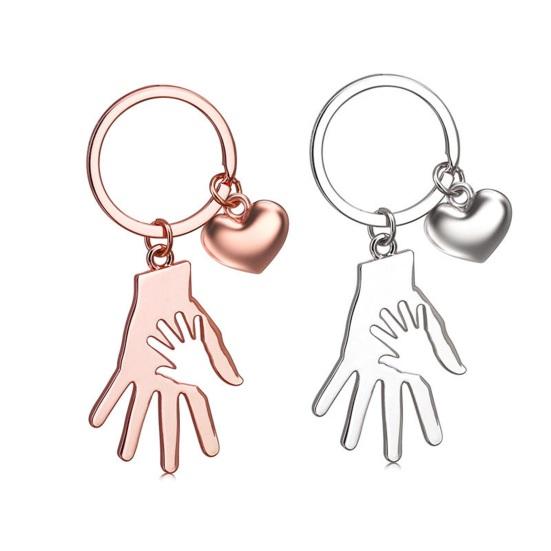 Hand Shaped Keychain Pendant Big Hands Holding Small Hands Design Keychain Parent-child Key Chain for Keys Bags Compact Gift