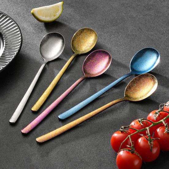 Pure Titanium Spoon Ultra Lightweight Long Handle Spoon Acid Resistant Non-Rust Spoon Outdoor Camping Restaurant Spoon