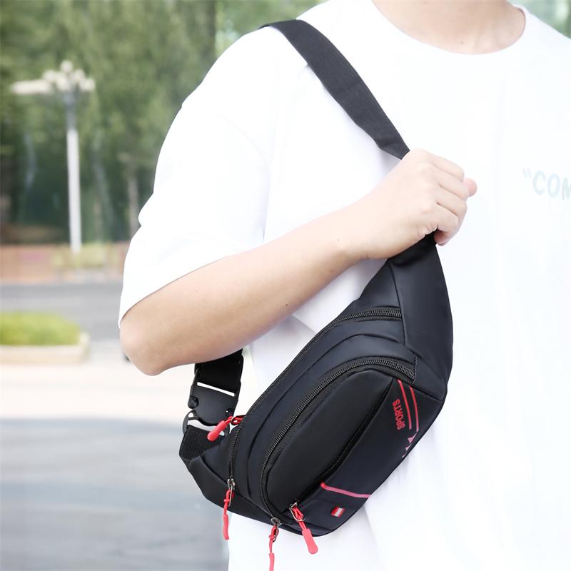 Anti-Theft Men's Waist Bag - Slim Fit Fanny Pack, Waterproof Sports Phone Pouch, Multi-Layer Secure Bum Bag for Running & Travel