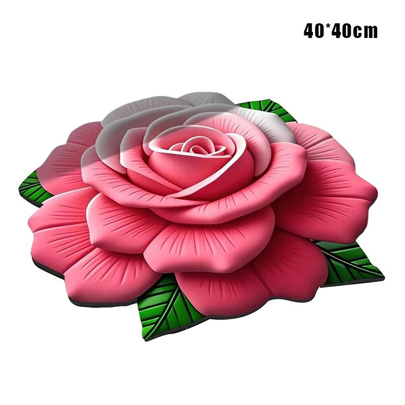 

New Flower Carpet Special-shaped Soft Peony Floor Mat Durable 40x40cm Non-slip Absorbent Bathroom Floor Mat