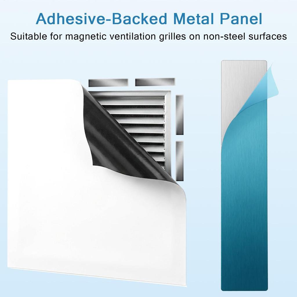 Adhesive Metal Plates 20PCS Self-Adhesive Steel Strips Magnetic Mounting Plates For Magnet Hold, Cabinet Kitchen Door Vent