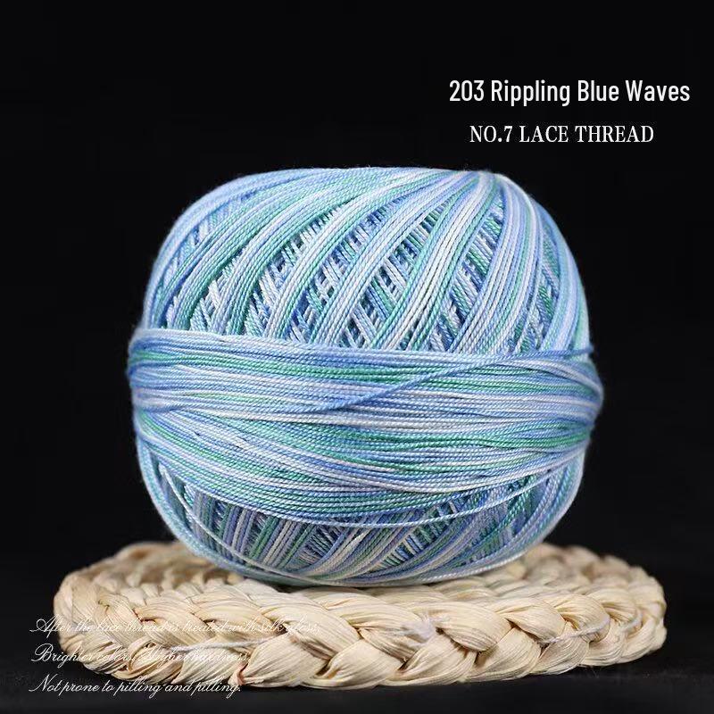 No. 7 Pure Cotton Silk Lace Yarn – Hand-Knitted, Strong Twist, Soft Half-Sleeve Crochet Yarn