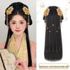 Set di Copricapi Hanfu Stile Dinastia Ming con Fascia Pigra e Chignon Parrucca