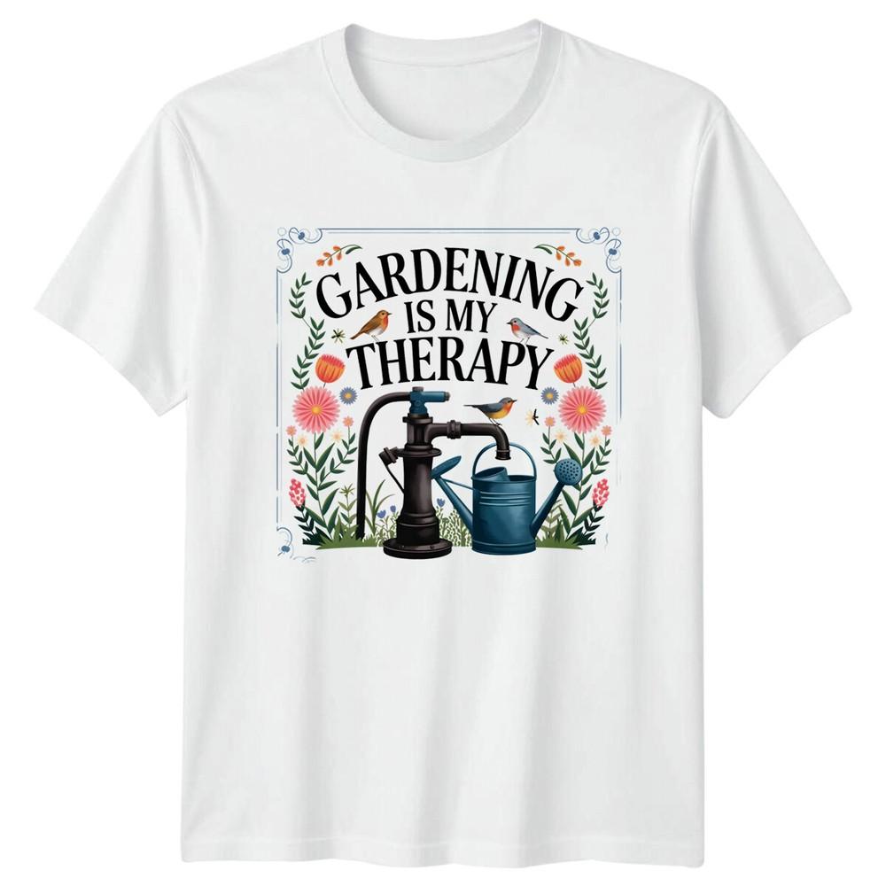 Gardening Is My Therapy Floral Garden Hobbyist TShirt S