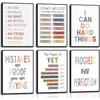 6Pcs Educational Growth Mindset Wall Art Kids Mental Health Therapy Canvas Paintings Positive Affirmations Wall Decor Boho Motivational Quotes