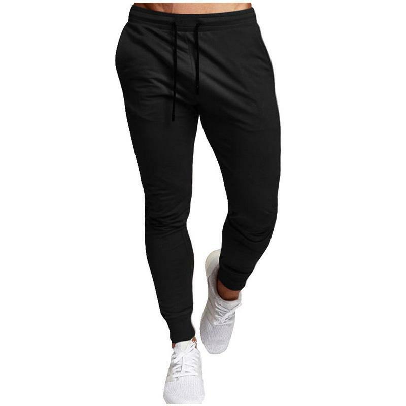 Men's Jogging Workout Sweatpants Bodybuilding Gym Slim-Fitting Tranning Casual Pants with Pocket