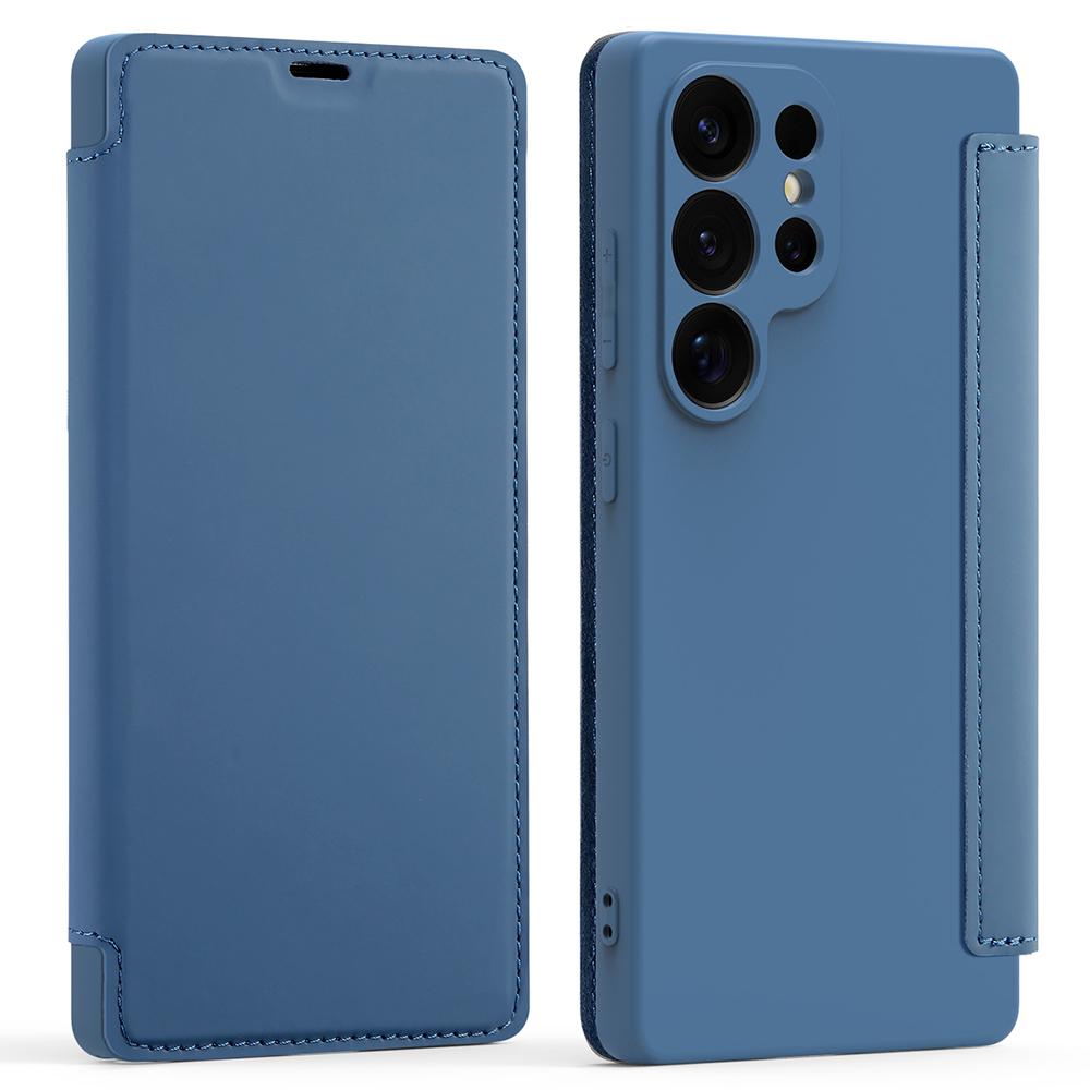 

For Samsung Galaxy S25 Ultra Case Card Holder Kickstand Liquid Silicone Phone Cover Sapphire