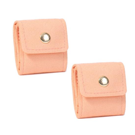 2 Peças Mini Bolsa de Viagem para Joias Dobrável Bolsa para Joias com Fivela de Pressão Organizador de Joias Enrolável para Anéis