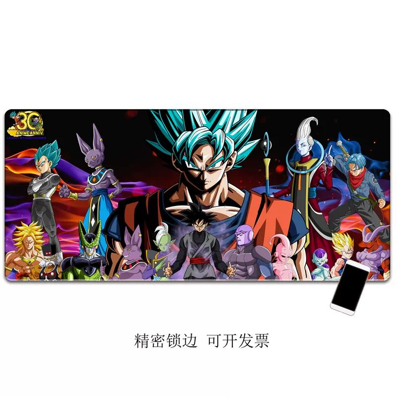 Boys Super Popular Dragon Ball Series Son Goku Printed Leather Mouse Pad yawed Edge Lock Computer Desk Keyboard Pad Children Learn To Write Desk Pad